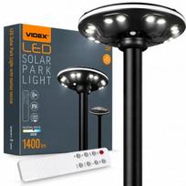 Videx saulės energija maitinamas LED gatvės, sodo ir parko šviestuvas su judesio jutikliu, apvalus, itin galingas