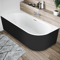 Akrilinė vonia RIHO Desire Corner 180x84 Matinė Juoda-Balta