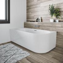 Vonia RIHO Desire Corner 180x84, Poliruota Su Oro Masažu