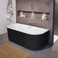 Vonia RIHO Desire Back2wall 180x84, Matinė Balta-Juoda Su Oro Masažu