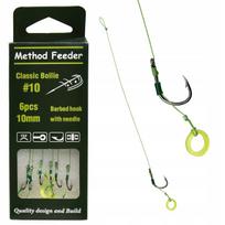 Kabliukai su pavadėliu Method Feeder, Teflon, Nr. 10