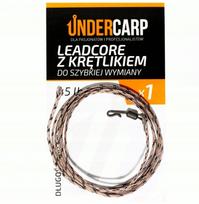 Pavadėlis su suktuku UNDERCARP Leadcore, 45 lbs, 100 cm, rudas