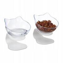 Plastikinis dubenėlio stovas katėms, 500 ml, relaxdays