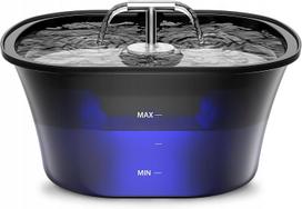 Katės automatinis vandens fontanas, 2,5 l, su LED ir anglies filtru