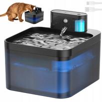 Automatinis 2,2 l naminių gyvūnų vandens fontanas su LED ir filtru, tylus veikimas