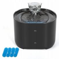 Automatinis juodas gyvūnų girdyklė su LED, 2,2 l
