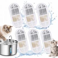 Vandens gertuvės filtrų rinkinys gyvūnams, 3,2 l, 6 vnt., anglies ir dervos