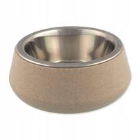 Šuns dubenėlis Miska Dog Fantasy EcoStyle, nerūdijantis plienas, smėlio spalvos, 14 cm, 480 ml