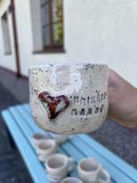 Rankų darbo keramikinis puodelis