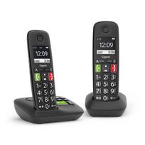 Gigaset E290A Duo belaidis telefonas su dideliais mygtukais ir balso atsakikliu - Black