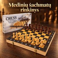 Medinis 3 viename šachmatų, šaškių ir nardų rinkinys TR2351A