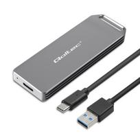 Qoltec Mini Aluminium Enclosure | M.2 SSD drive | NVMe | PCIe| USB 3.1 | Super speed 10Gb/s | 2TB |