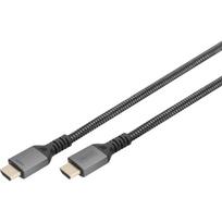Digitus HDMI Ultra High Speed connection cable, with Ethernet, UHD 8K (black/gray, 3 meters, sleeved)