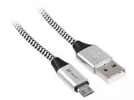 Cable USB 2.0 AM-micro 1m black-silver