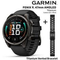 GARMIN Fenix 9 47mm AMOLED, Carbon DLC Black + Vented Titanium Bracelet, Carbon Gray DLC Coating sportinis laikrodis 010-04762-11 / 010-12863-09