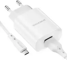 BN1 USB 2,1A + cable micro USB White