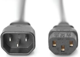 Digitus AK-440201-018-S Power Cord Extension Cable, C14 to C13, Male to Female, 1.8m
