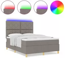 LED Čiužinio Lova su galvūgalio Tortora 160 x 200 cm audinys
