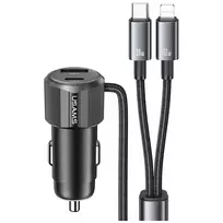 USAMS YT Series CC287 Car Charger | 66W | USB-A, USB-C | with USB-C to USB-C/Lightning cable included