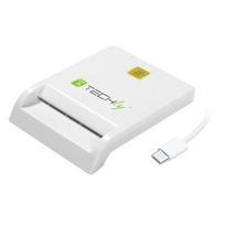 Techly Smart Card USB-CTM Chip Card Reader, USB 2.0, white