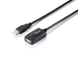 Equip cable USB-A2.0-daugiau A active extension M/F 15.00m black