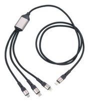TROIKA DREIZACK PRO USB cable 1.2 m USB C USB C/Micro USB-A/Lightning 100 W Black, Grey