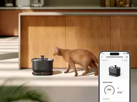 PETLIBRO Dockstream vandens fontanas su programėle katėms ir šunims, 2,5 l, 5 sluoksnių filtracija, itin tylus <30dB, be BPA, juodas