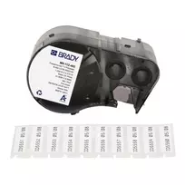 BRADY FreezerBondz B-490 poliesterio etiketės BMP21-PLUS, M210, M211 - 19,05 mm x 6,4 m, baltos, nuolatiniai akriliniai klijai, terminio perkėlimo, kriogeninės ir laboratorinės
