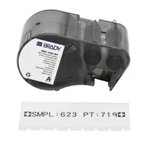 BRADY BMP51/BMP53/M511 savaiminio laminavimo vinilo laido žymeklio etiketė, balta/peršviečiama, 38,1 mm x 25,4 mm, 160 etikečių/ritinyje