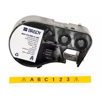 Brady M4C-375-595-YL-BK savaiminio laminavimo vinilo etiketės BMP41/BMP51/BMP53/M511 spausdintuvams, baltos/perpšviečiamos, 25,4 mm x 50,8 mm, 6,4 m rulonas