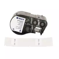 BRADY M4-203-RO-427 besisukanti savaiminio laminavimo etikečių kasetė DYMO XTL – 24 mm x 4 m, juoda ant baltos/skaidrios, pramoninis poliesteris