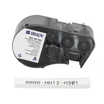 Brady M4C-250-7641 savaiminio laminavimo vinilo laidų žymekliai BMP51/BMP53, 38,1 mm x 19,05 mm, balti/peršviečiami, 6,4 m rulonas