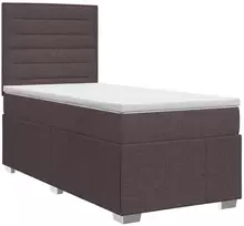 Spyruoklinė lova su čiužiniu Tamsiai rudas 90 x 200 cm Audinys