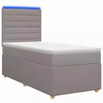 Spyruoklinė lova su čiužiniu Taupe 90 x 200 cm Audinys