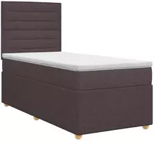 Spyruoklinė lova su čiužiniu Tamsiai rudas 90 x 200 cm Audinys