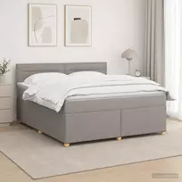 Spyruoklinė lova su čiužiniu Taupe 180 x 200 cm Audinys