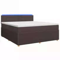 Spyruoklinė lova su čiužiniu Tamsiai rudas 140 x 190 cm Audinys