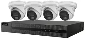 HiLook su HIKVISION / 4K išmanusis hibridinio apšvietimo rinkinys su kupoline kamera 2TB / 1x NVR-108MH-C/8P / 4x IPC-T280HA-LUF