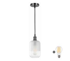 BRILAGI - LED liustra ant laido RETRO GLASS 1xE27/60W/230V Ø 14 cm juoda/balta