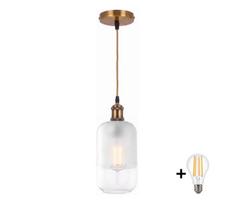 BRILAGI - LED liustra ant laido RETRO GLASS 1xE27/60W/230V Ø 14 cm auksinė/balta