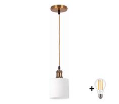 BRILAGI - LED šviestuvas ant laido RETRO GLASS 1xE27/60W/230V skersmuo 10 cm auksinis/baltas