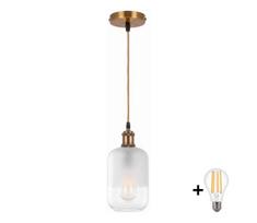 BRILAGI - LED pakabinamas šviestuvas ant laido RETRO GLASS 1xE27/60W/230V Ø 14 cm auksinis/baltas