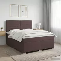 Spyruoklinė lova su čiužiniu Tamsiai rudas 140 x 200 cm Audinys