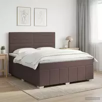 Spyruoklinė lova su čiužiniu Tamsiai rudas 140 x 200 cm Audinys