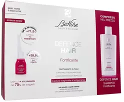 Set BioNike: Defence Hair Hair Šampūnas Fortifying, 200 ml + Defence Fortifying Ampoules Treatment Serum For Scalp For Women, 21 vnt., 6 ml