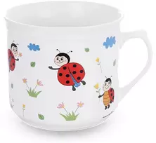 Keraminis puodelis su boružėlių motyvu, 650 ml, įvairiaspalvis, 14 × 11,5 × 10 cm