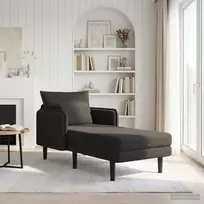 Padidintas šezlongas Juoda Bouclé