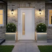 Sodo vazonas su LED 2 vnt. Sidabrinė 40 x 40 x 40 cm