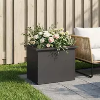 Sodo vazonas su LED Juoda 40 x 60 x 40 cm Plienas