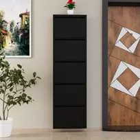 Batų spintelė, „Hanah Home“, juoda, 50 x 169 x 15